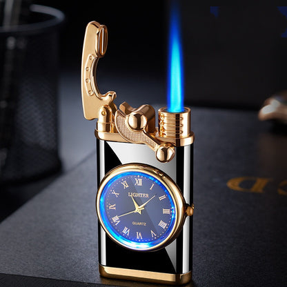 💙Blue Flame Lighter With Electric clock