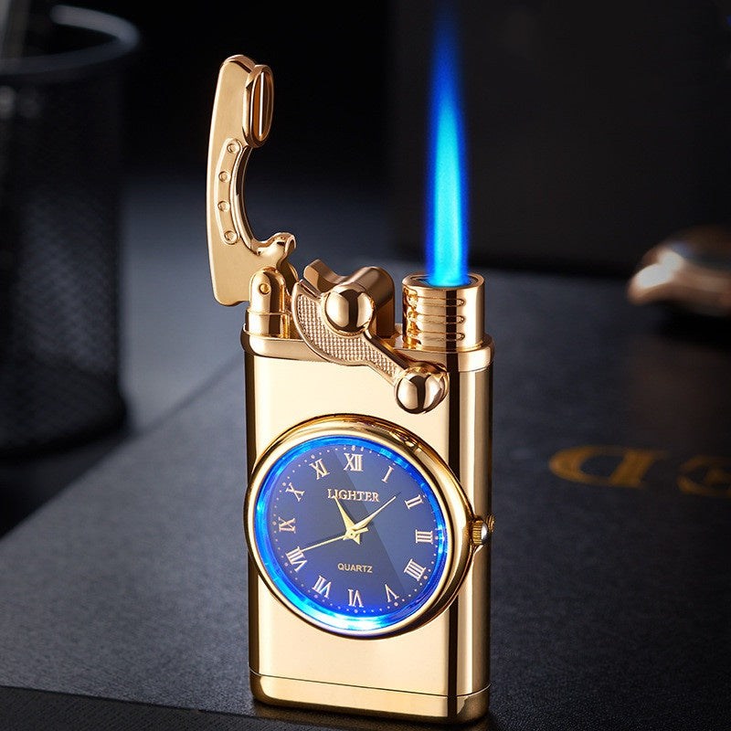 💙Blue Flame Lighter With Electric clock