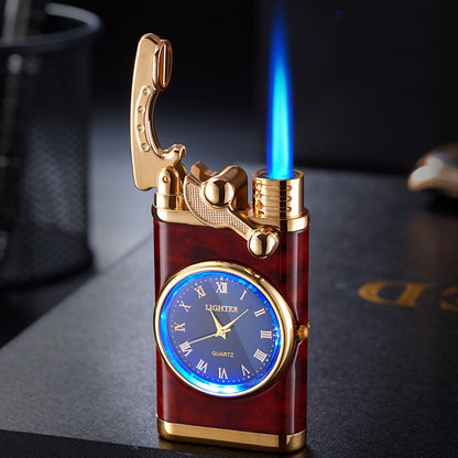 💙Blue Flame Lighter With Electric clock