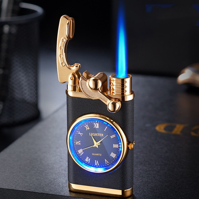 💙Blue Flame Lighter With Electric clock