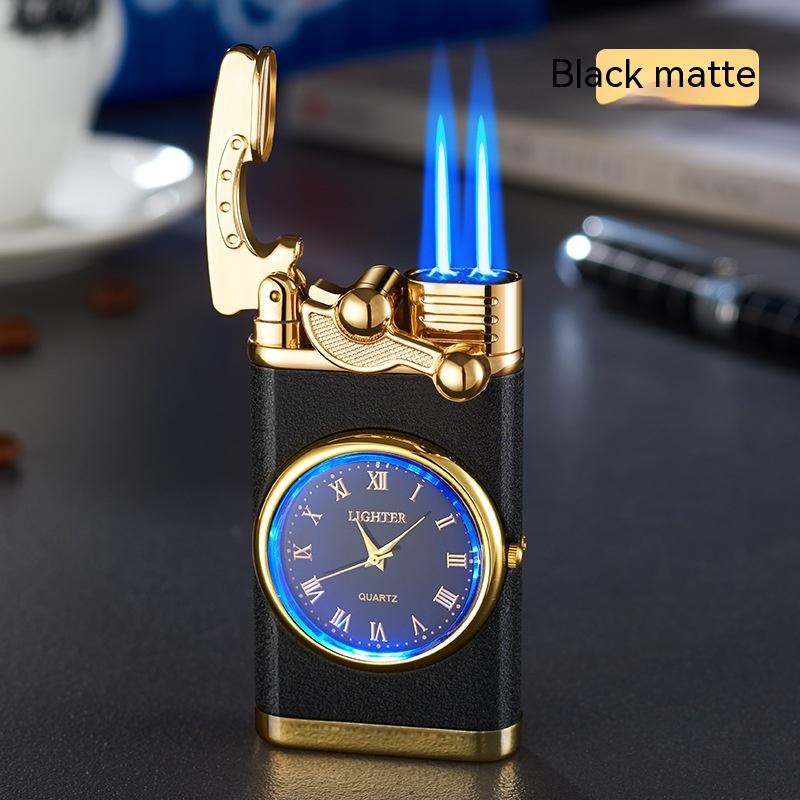 💙Blue Flame Lighter With Electric clock