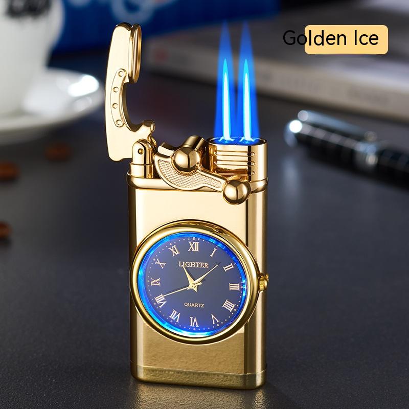 💙Blue Flame Lighter With Electric clock