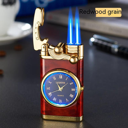 💙Blue Flame Lighter With Electric clock